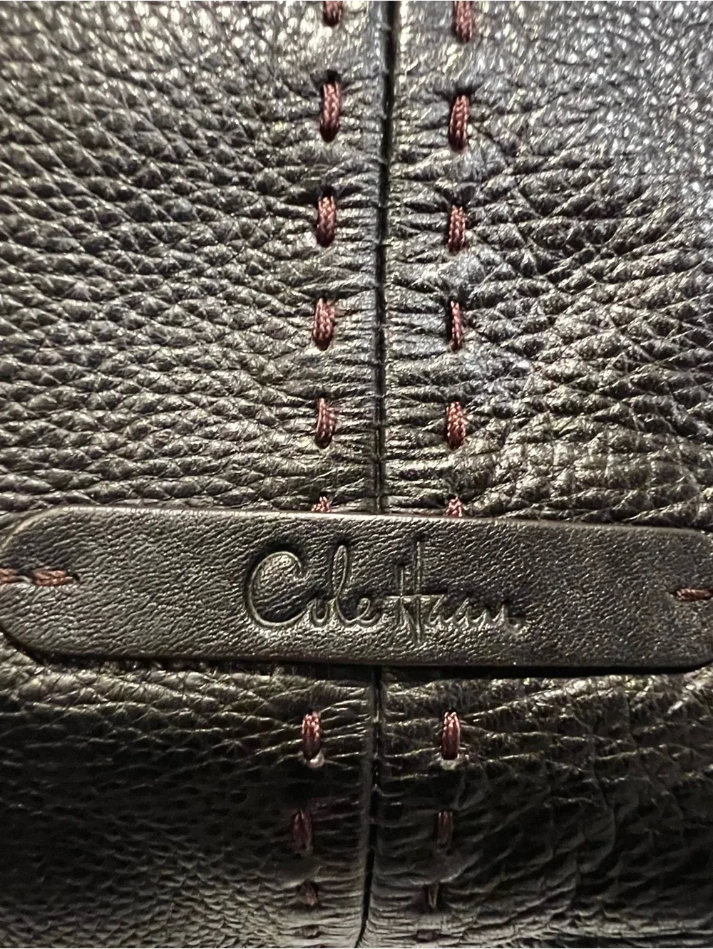 ✨COLE HAAN Y2K Large Black Leather Hobo Slouchy Shoulder Bag Buckles Pockets Zip